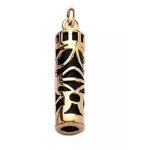 Pendentif tiki polynésien - bijouxia - plaqué or 18 carats - onyx noir - 22 cm - 7 mm Pendentif tiki polynésien - bijouxia - plaqué or 18 carats - onyx noir - 22 cm - 7 mm