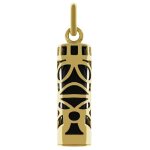 Pendentif tiki polynsien plaqu or 18 carats et onyx