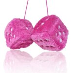 Pendentif voiture d�s 1 pi�ce rose 6cm peluche d�coration int�rieur voiture cadeau original lumiryn