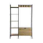 Calicosy - penderie 5 tagres avec coffre  chaussures et patres - lexie - bois