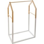 Portant � v�tements enfant maison bois blanc 60x100cm - atmosphera cr�ateur dint�rieur