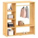 Penderie pour enfant rafael avec tagres en pin massif portant  vtements montessori en bois coloris ...