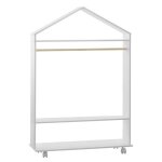 Penderie enfant � roulettes blanc 78x126cm - atmosphera createur dinterieur