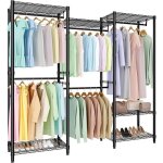 Penderie m�tal ultra robuste garvee 5 tringles 6 �tag�res charge 650kg rangement chaussures 172x39x194cm ...