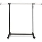 Penderie mobile porte - bagages � hauteur r�glable avec �tag�re de chaussures 4 roues portant v�tements ...