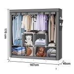 Penderie souple homewell - meuble de rangement avec 6 compartiments - gris Penderie souple homewell - meuble de rangement avec 6 compartiments - gris