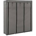 Penderie - vidaxl - 150 x 45 x 175 cm - tissu gris - montage facile - design contemporain