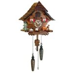 Pendule  coucou  quartz maison de fort noire - noyer - 12 mlodies - piles incluses