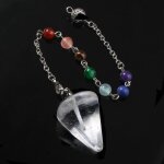 Pendule esoterisme radiesthsie divination rod agate lithothrapie pierre chakra pendentif combinaison ...