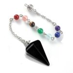 Pendule de divination - agate - lithothrapie - pierre chakra - pendentif bracelet