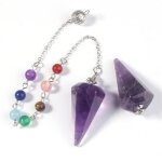 Pendule esoterisme radiesthsie divination rod agate lithothrapie pierre chakra pendentif combinaison ...