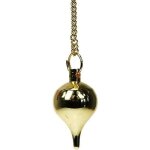 Pendule goutte - dor - 20g - mtal - hauteur 3 cm - chainette 18 cm