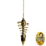 Pendule grande spirale dore (radiesthsie - voyance) te