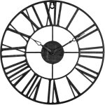 Horloge vintage m�tal noir d37cm - atmosphera createur dinterieur