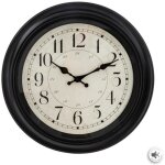 Pendule murale en plastique - grand station moderne - � 39 cm - beige - contemporain - design