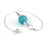 Pendule radiesthesie howlite turquoise sphere