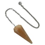 Pendule radiesthesie pierre de lune rose facette