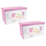 Peppa pig - lot de 2 coffres � jouets pliables