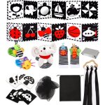 Perbabe livre tissu b�b�31 pcs livre noir et blanc b�b� r�utilisable 0 - 12 mois jouet b�b� hochet bebe ...