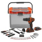 Kit brico : perceuse perc 18v black + dekker - avec 2 batteries 15ah 6 outils 60 accs 12 cl�s et bo�te ...