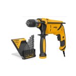 Perceuse � percussion 850w + coffret de 8 forets acier - mandrin 13mm auto - serrant bois b�ton m�tal ...