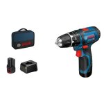 Perceuse  percussion bosch professional gsb 12v - 15 + 2 batteries 20ah + chargeur al 12v - 20 - 06019b690h ...