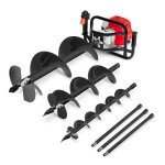 Perceuse thermique moteur à essence 75cc 5. 2hp mèches acier 100 / 200 / 300mm 3 extensions 60cm max ... Perceuse thermique moteur à essence 75cc 5. 2hp mèches acier 100 / 200 / 300mm 3 extensions 60cm max ...