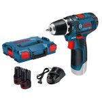 Perceuse - visseuse 12v gsr 12v - 15 + 2 batteries 2ah + chargeur + coffret l - boxx - bosch - 0601868109 ...