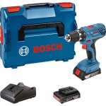 Perceuse visseuse 18v gsr 18v - 21 + 2 batteries 2ah + chargeur + coffret l - case - bosch - 06019h100a ...