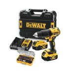 Perceuse visseuse 18v xr - dewalt - avec 2 batteries 18v 4. 0ah + chargeur + coffret dembouts 32pcs + ...