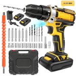 Lifeimpree perceuse visseuse  percussion 21v visseuse devisseuse san fil 45 nm avec 2 batteries
