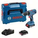 Perceuse - visseuse  percussion bosch professional gsb 18v - 21 + 2 batteries 20ah + lboxx 35mm - 06019h1107 ...