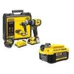 Perceuse visseuse sans fil + 2 batteries 2ah + chargeur - 18v - stanley fatmax - sfmcd725d2k - qw + batterie ...
