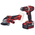 Einhell pack perceuse + meuleuse d?angle sans fil pxc (18v) livr avec batterie 40ah et chargeur sac ...
