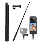 Perche � selfie invisible insta360 - 1 pi�ce 120cm aluminium - convient pour insta x3 x4 rs cam�ras action ...