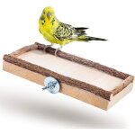 Perchoir en bois - naturel - 20x10cm - pour petits oiseaux - montage facile - intérieur Perchoir en bois - naturel - 20x10cm - pour petits oiseaux - montage facile - intérieur