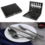 Perfect mnagre en inox noir 24 pcs