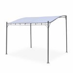 Pergola adosse 3x2. 5m - brestum - toile grise - pergola murale
