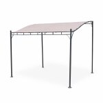Pergola adosse 3x2. 5m - brestum - toile taupe - pergola murale