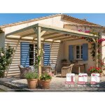 Pergola adoss�e en bois montpellier 420 x 420 cm - maderland