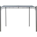Pergola adosse incline en mtal - 3 x 2. 5 m - gris