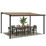 Pergola adoss�e - outsunny - toit rigide �tanche - goutti�res int�gr�es - aluminium et polycarbonate ...
