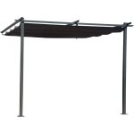 Pergola adosse avec toit rtractable - 3 x 3 m - gris anthracite