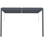 Pergola bioclimatique adosse avec led windsor - 3 x 4 m - anthracite