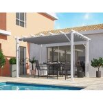 Habrita pergola en aluminium - blanc et gris - 100 x 100 mm - 280 gr / m2