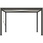 Pergola - aluminium - ombrea - bioclimatique - anthracite et lames blanches - 3x4 m