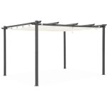 Pergola aluminium - isla 3x4m - toile �cru - tonnelle id�ale pour votre terrasse. toit r�tractable. toile ...