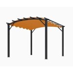 Pergola arche structure mixte 1122 m2 toiture rouille 140 gr / m2 per3433gr habrita foresta