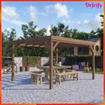 Pergola autoportante - akozon - traditionnelle - bois de sapin - 3 x 4 m - 10 m�