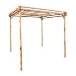 Pergola - bambou naturel - 170x170x220 cm - autoportante - carr� - pour plantes grimpantes